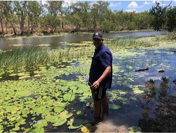 Ranger David collected bulbs from water lily for Diabetes project
